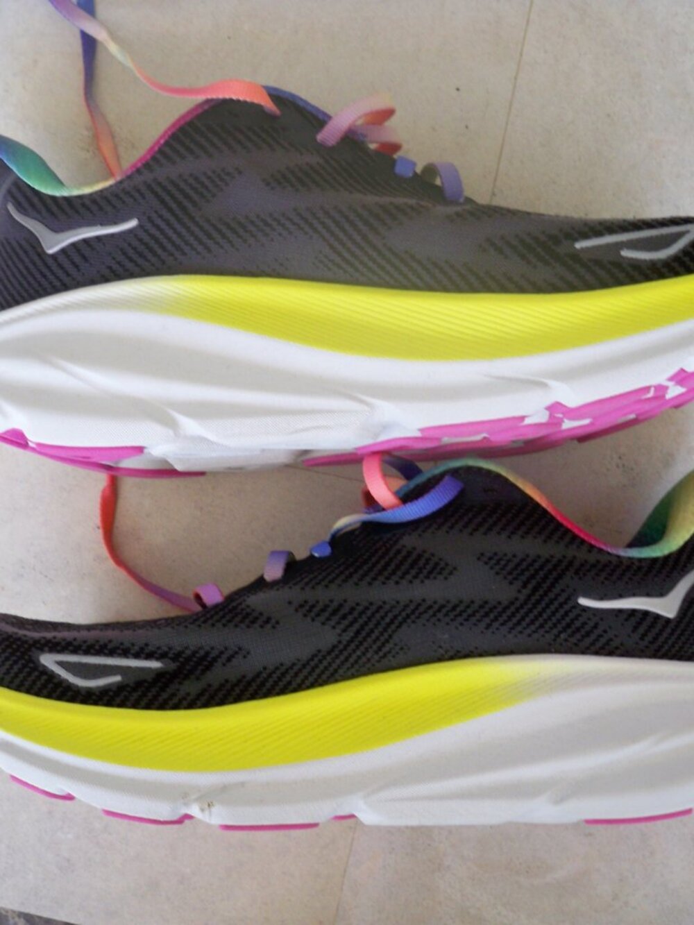 HOKA HOKAS WOMENS SIZE 8B LIKE NEW RAINBOW BLACK - Picture 6 of 13